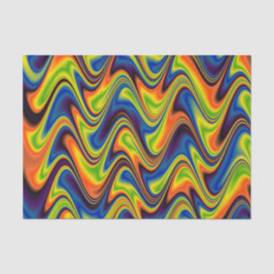 Papel De Seda Abstrato de multicores onduladas
