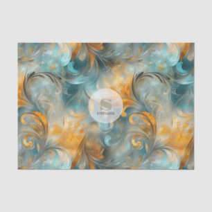 Papel De Seda Abstrato de Paisley Metálico Russo - Inspirado na