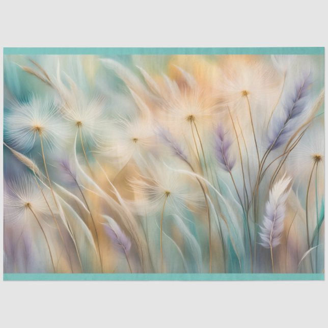 Papel De Seda Abstrato de Pastel Whispers da Natureza, Graus II (Frente )