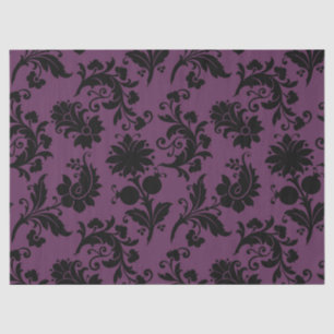 Papel De Seda Abstrato Designs Florais na Desduplicação Roxa