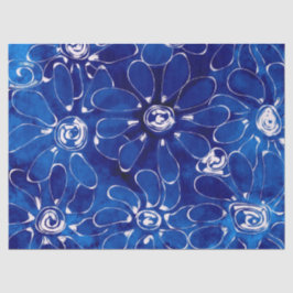 Papel De Seda Abstrato disies Blue Floral Decoupage