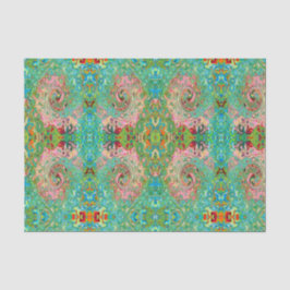 Papel De Seda Abstrato do Arco-Íris Colorido do Groovy Retro