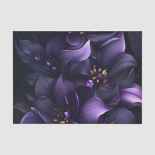 Papel De Seda Abstrato imagem das flores roxas e pretas