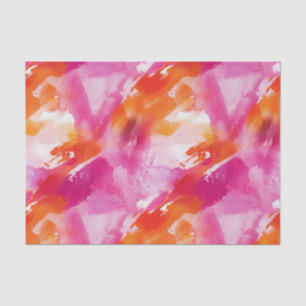 Papel De Seda Abstrato Laranja Rosa-Cor-de-Água