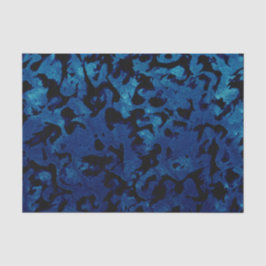 Papel De Seda Abstrato Magia - Marinho Azul Grunge Preto