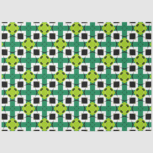 Papel De Seda Abstrato Modern Emerald Verde limão e padrão preto