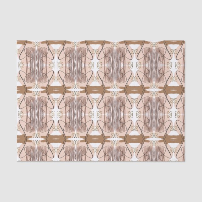 Papel De Seda Abstrato Modern Terthy Terracotta Boho (Frente )