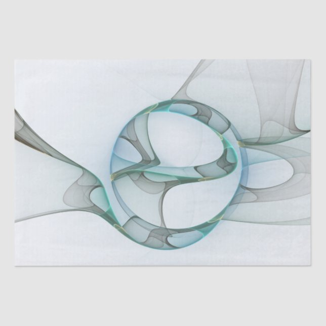 Papel De Seda Abstrato moderna Cinza azul-turquesa (Frente )