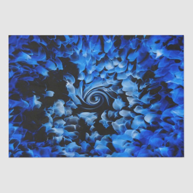 Papel De Seda Abstrato preto e azul (Frente )