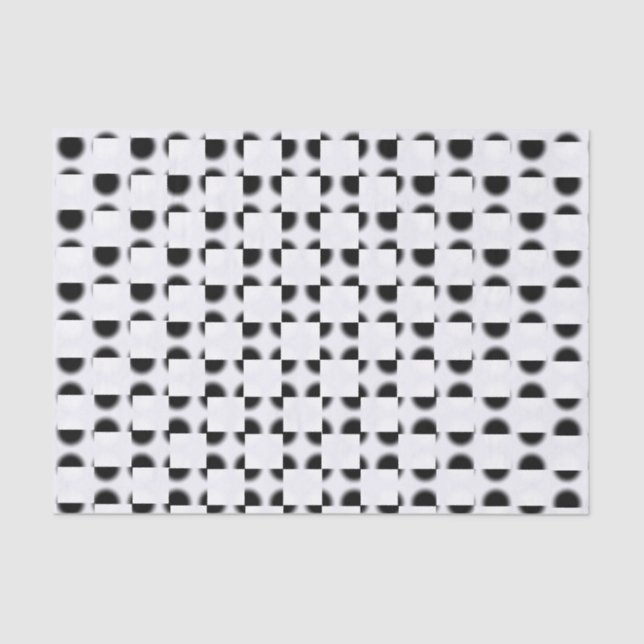 Papel De Seda Abstrato preto e branco (Frente )