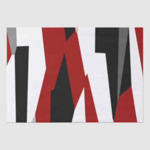 Papel De Seda Abstrato preto, vermelho e branco