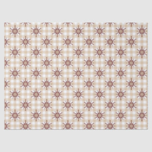 Papel De Seda Abstrato Red Snowflakes em Cream Decoupage