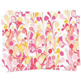 Papel De Seda Abstrato Retro Padrão do Marble Rosa Amarelo