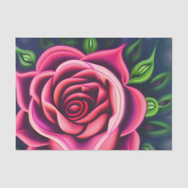 Papel De Seda Abstrato Romântico Rosa Bloom (Frente )