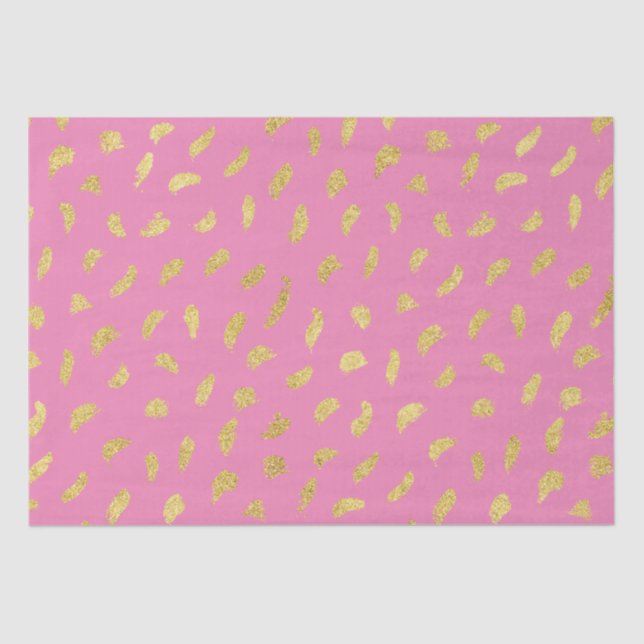 Papel De Seda Abstrato Rosa Dourado bonito (Frente )