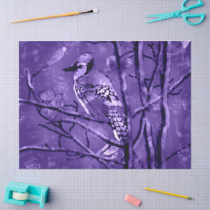 Papel De Seda Abstrato Roxo-preto azul-jay