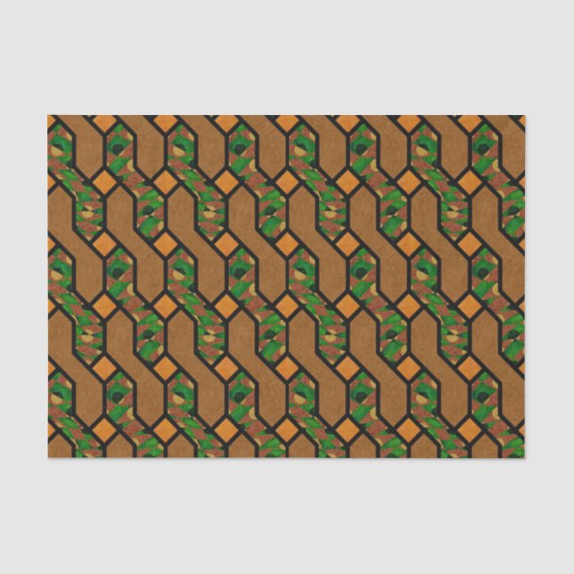 Papel De Seda Abstrato Shimmy Wood Patterno (Frente )