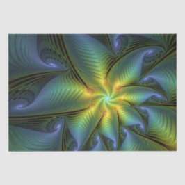 Papel De Seda Abstrato Star, Ouro Verde brilhante Arte Fractal