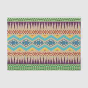 Papel De Seda Abstrato Tradicional Aztec Padrão Geométrico Cas