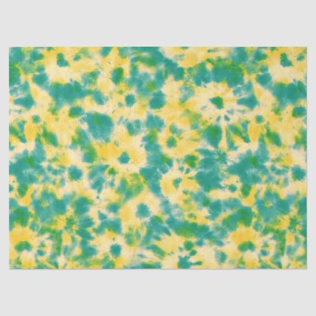 Papel De Seda Abstrato Verde e Amarelo Coletor de Água (Frente )