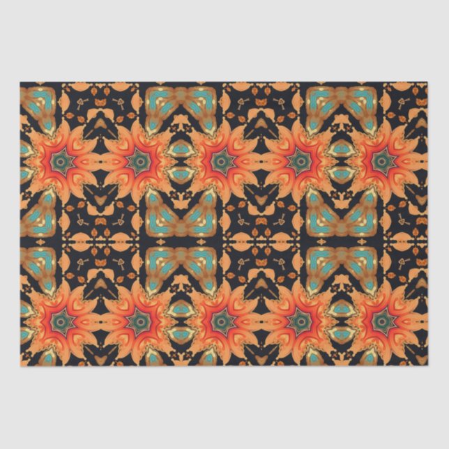 Papel De Seda Abstrato vivivid Flores Decoupage (Frente )