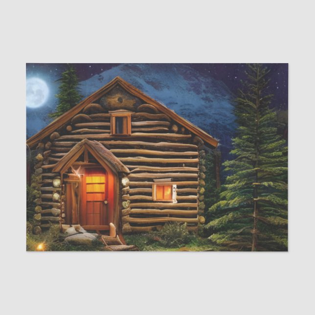 Papel De Seda Abstrato Wilderness Little Cabine (Frente )