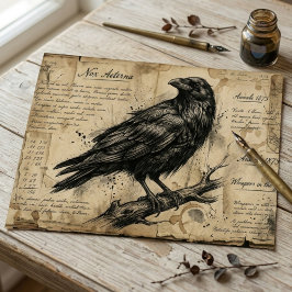 Papel De Seda Academia Sombria Corvo Preto Estilo de Letra Vinta