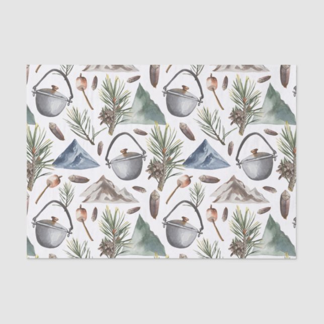 Papel De Seda Acampamento, Caminho, Exterior e Natureza  (Frente )