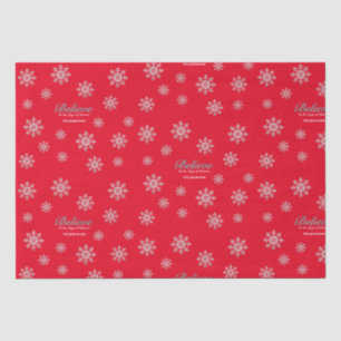 Papel De Seda Acredite na Mágica do Natal   Vermelha