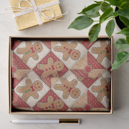 Papel De Seda Adesivo de Homem de Biscoito de Natal Patchwork Fo