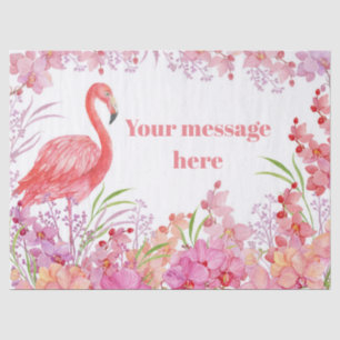 Papel De Seda adicionar mensagem flamingo rosa festa na praia le
