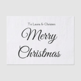 Papel De Seda Adicione o nome do Feliz Natal texto oferta de fam