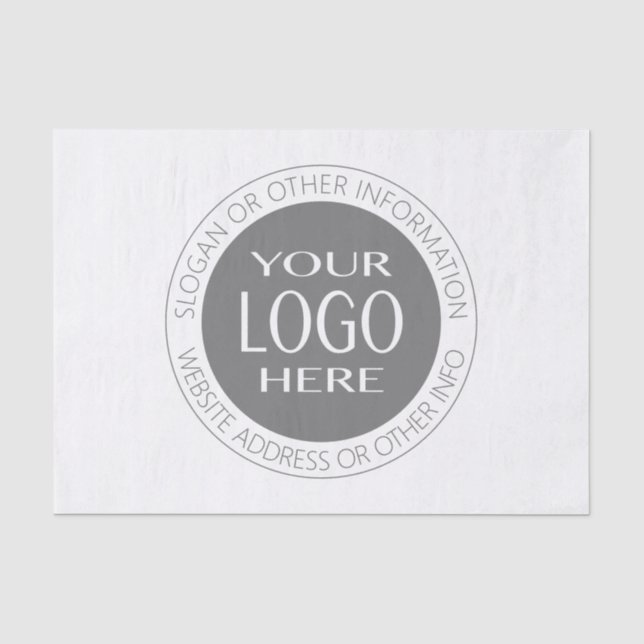 Papel De Seda Adicione seu próprio logotipo e texto circular (Frente )