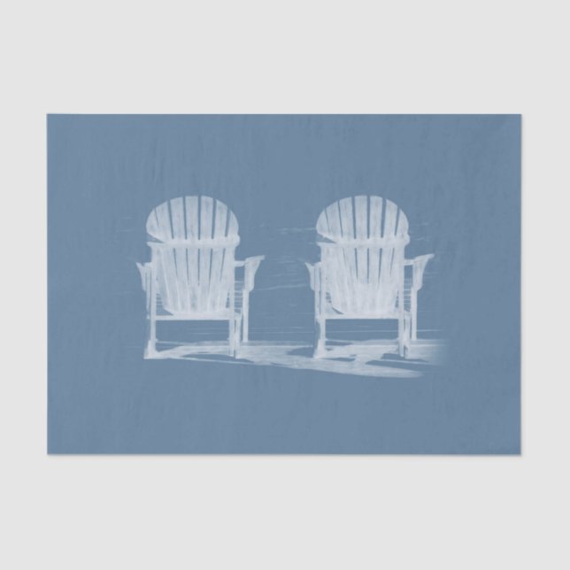 Papel De Seda Adirondack Beach Chairs Light Blue Rustic (Frente )