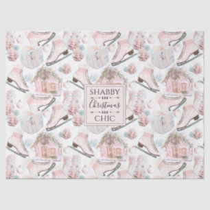 Papel De Seda Adorável padrão de Natal cor-de-rosa Chique