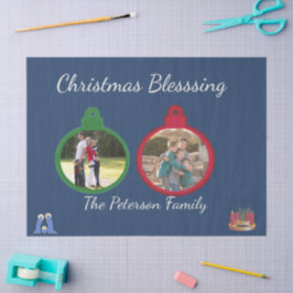Papel De Seda Adorno de Foto de Bênção de Natal Padrão de Nativi