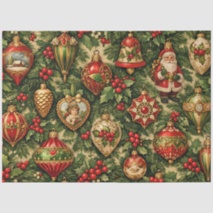 Papel De Seda Adornos Coloridos de Natal Vitorianos na Árvore