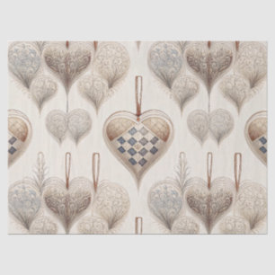 Papel De Seda Adornos de Coração Ornamentados - Barroco e Quilte