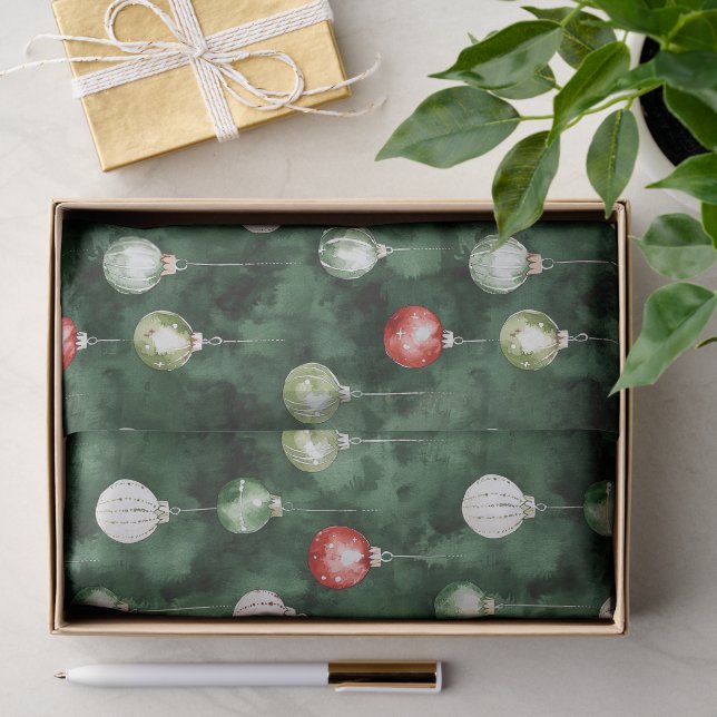 Papel De Seda Adornos Natal Vermelhos Verdes (Presente)