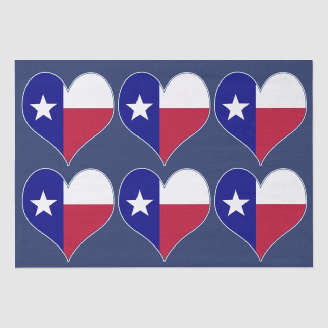 Papel De Seda Adoro Texas Flag Heart (Frente )