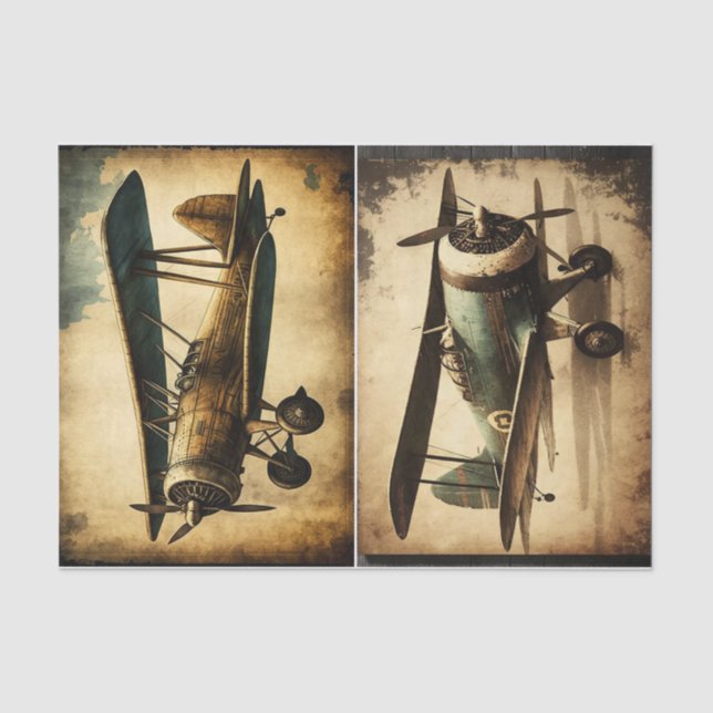 Papel De Seda Aeronaves Antigas (Frente )