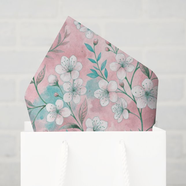 Papel De Seda Aesthetic cherry blossoms (Sacola de presentes)