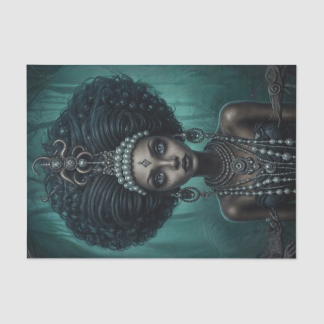 Papel De Seda África Americana Bonita Rainha Voodoo (Frente )