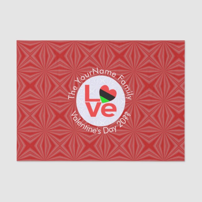 Papel De Seda African American Red Letters LOVE Flag Personalize (Frente )