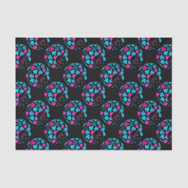 Papel De Seda Afro Diva Turquesa & Rosa Quente (Frente )