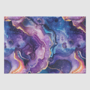 Papel De Seda Ágata Celestial Padrão de Pedra Abstrata Cósmica
