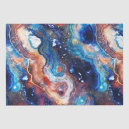 Papel De Seda Ágata Celestial | Padrão de Pedra Cósmica Ardente