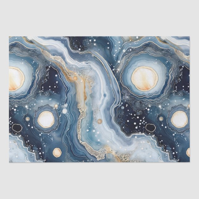 Papel De Seda Ágata Celestial | Pedra Planetária Abstrata (Frente )