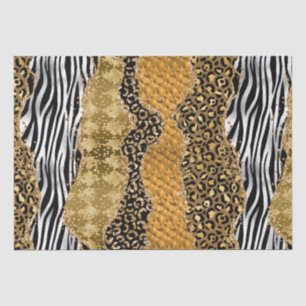 Papel De Seda Ágata da Selva   Padrão de Textura de Animal Luxuo