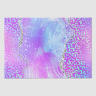 Papel De Seda Ágata Leopardo Neon Padrão de Pedra Abstrata Gla